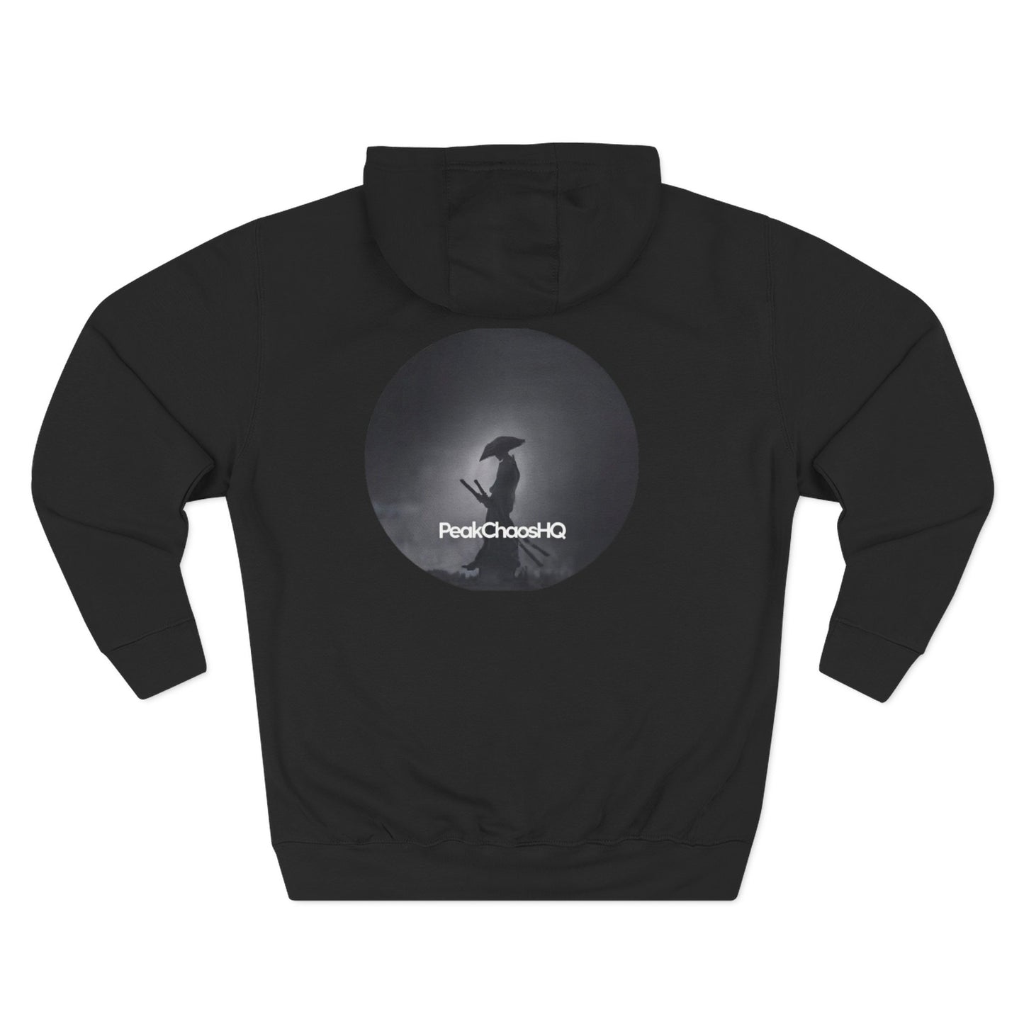 PeakChaosHQ - Moonlit Samurai Silhouette Fleece Hoodie