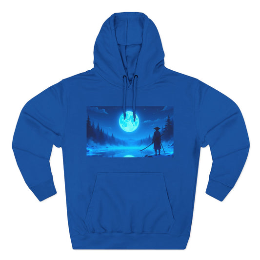 PeakChaosHQ - Moonlit Samurai Silhouette Fleece Hoodie