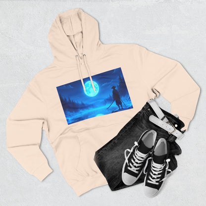 PeakChaosHQ - Moonlit Samurai Silhouette Fleece Hoodie