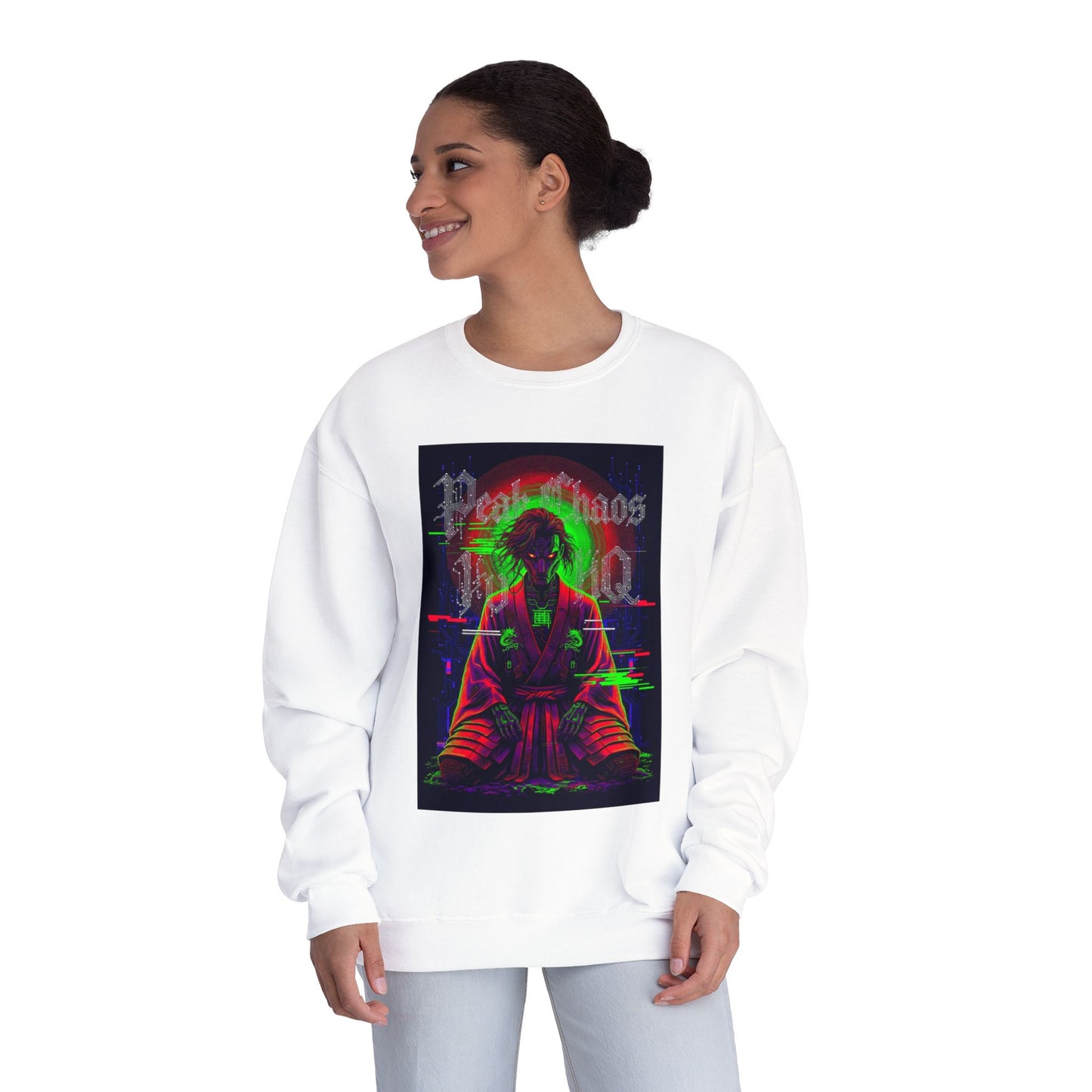 Peak Chaos Crewneck Sweatshirt — 'Peak Chaos Meets Clothing' Graphic