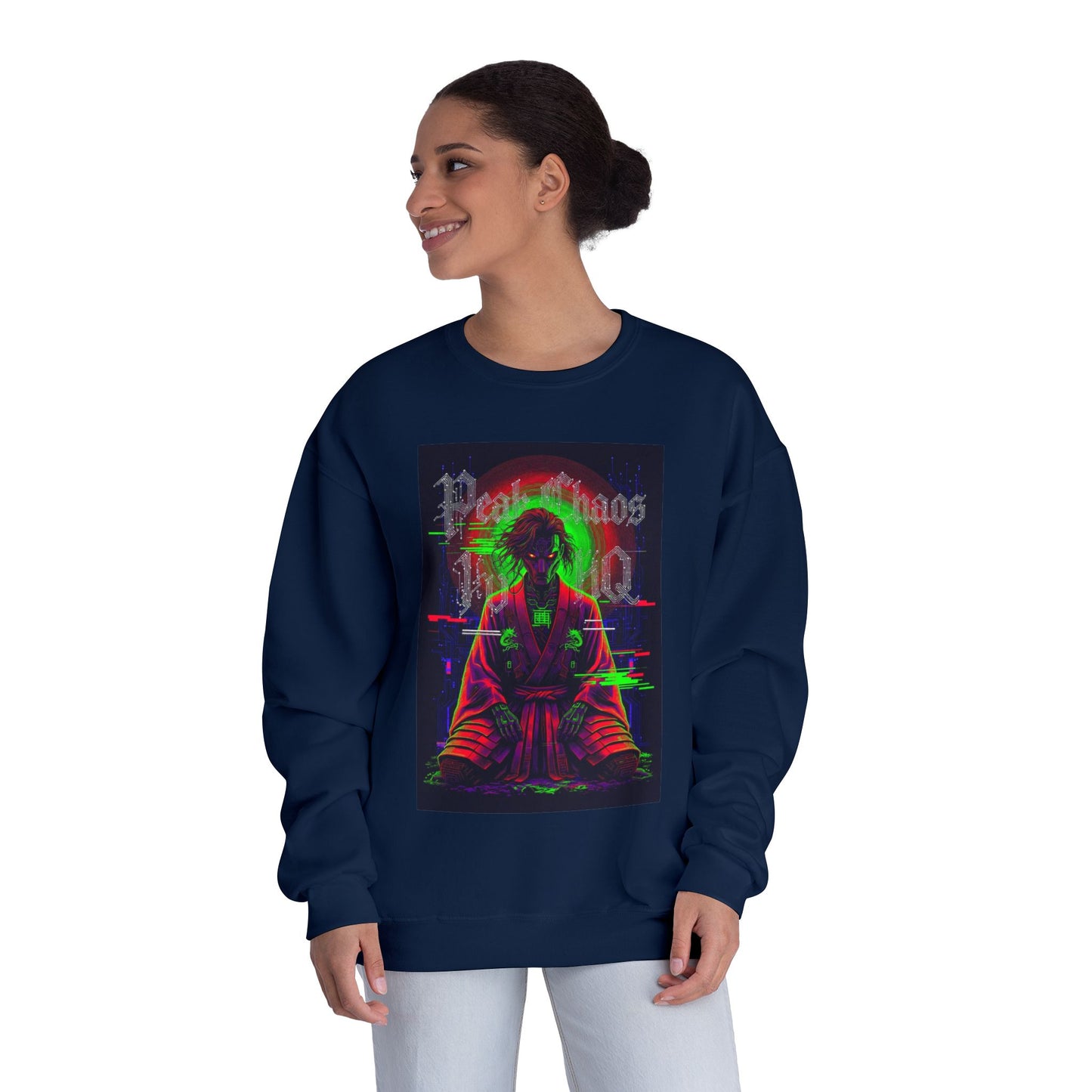 Peak Chaos Crewneck Sweatshirt — 'Peak Chaos Meets Clothing' Graphic