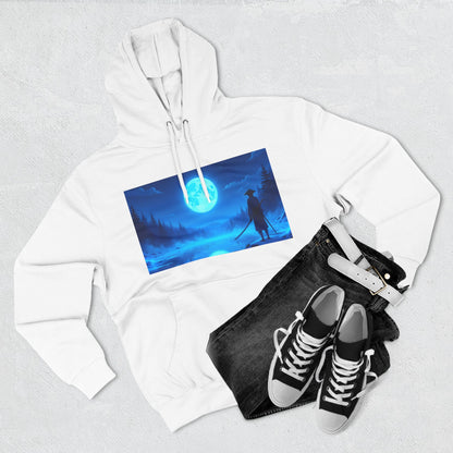 PeakChaosHQ - Moonlit Samurai Silhouette Fleece Hoodie