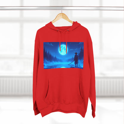PeakChaosHQ - Moonlit Samurai Silhouette Fleece Hoodie