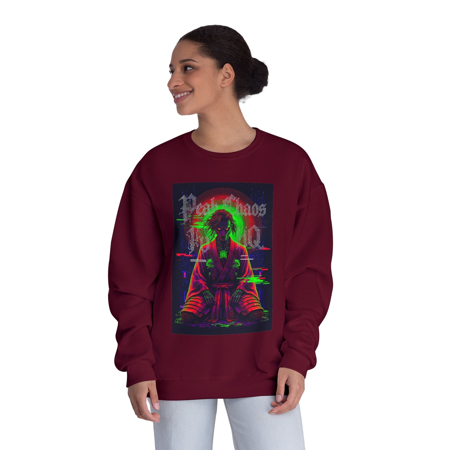 Peak Chaos Crewneck Sweatshirt — 'Peak Chaos Meets Clothing' Graphic