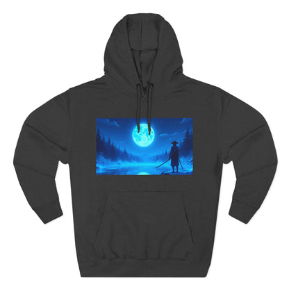 PeakChaosHQ - Moonlit Samurai Silhouette Fleece Hoodie