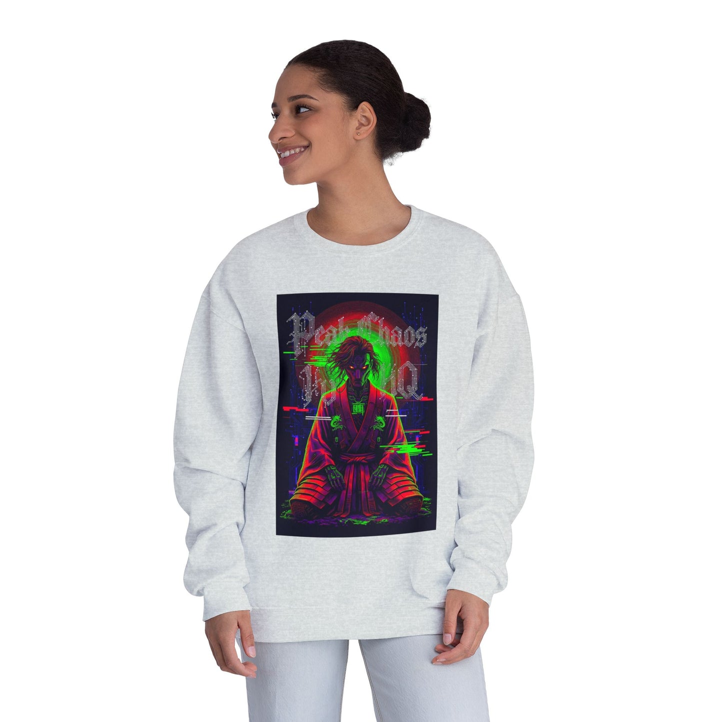 Peak Chaos Crewneck Sweatshirt — 'Peak Chaos Meets Clothing' Graphic
