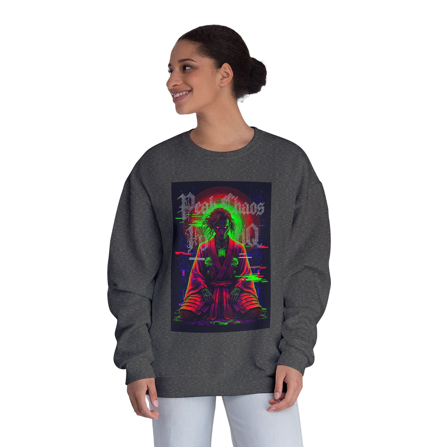 Peak Chaos Crewneck Sweatshirt — 'Peak Chaos Meets Clothing' Graphic
