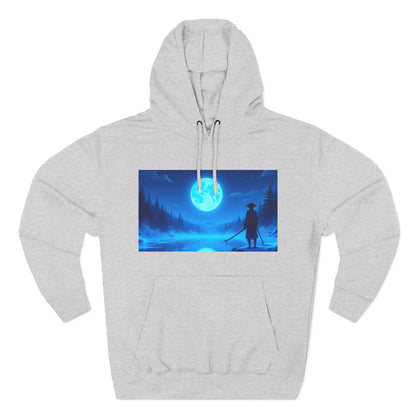 PeakChaosHQ - Moonlit Samurai Silhouette Fleece Hoodie