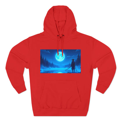 PeakChaosHQ - Moonlit Samurai Silhouette Fleece Hoodie