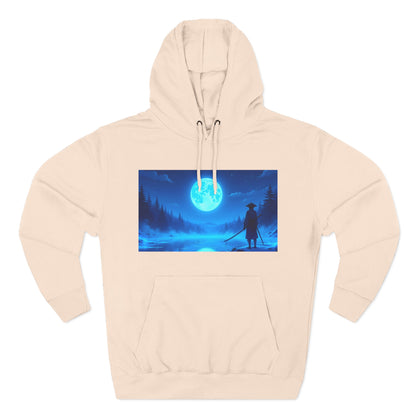 PeakChaosHQ - Moonlit Samurai Silhouette Fleece Hoodie