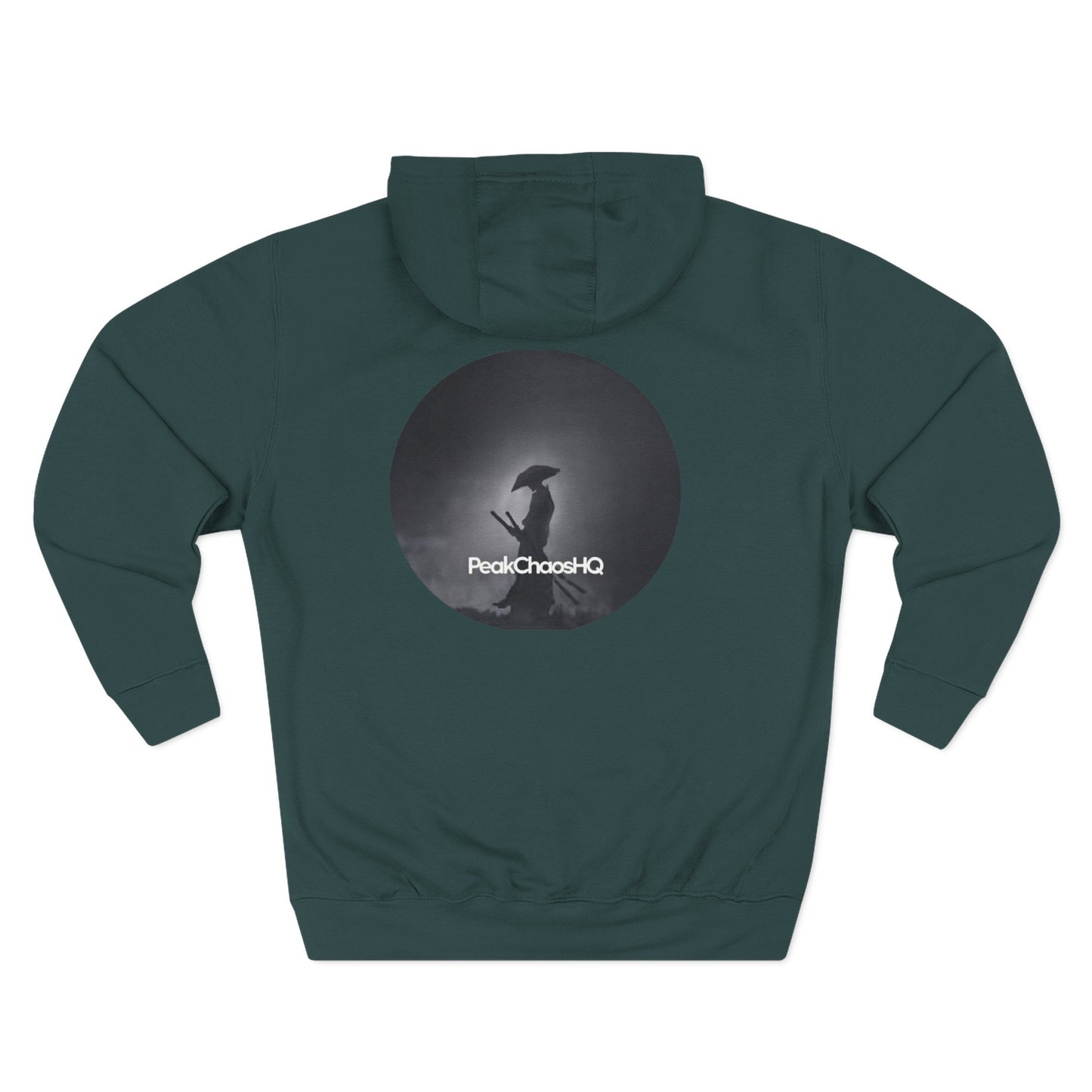 PeakChaosHQ - Moonlit Samurai Silhouette Fleece Hoodie
