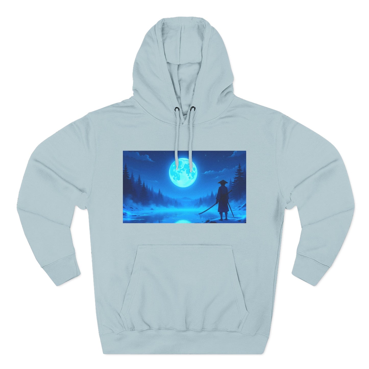 PeakChaosHQ - Moonlit Samurai Silhouette Fleece Hoodie