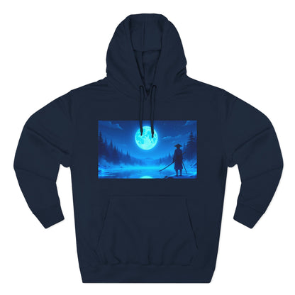 PeakChaosHQ - Moonlit Samurai Silhouette Fleece Hoodie