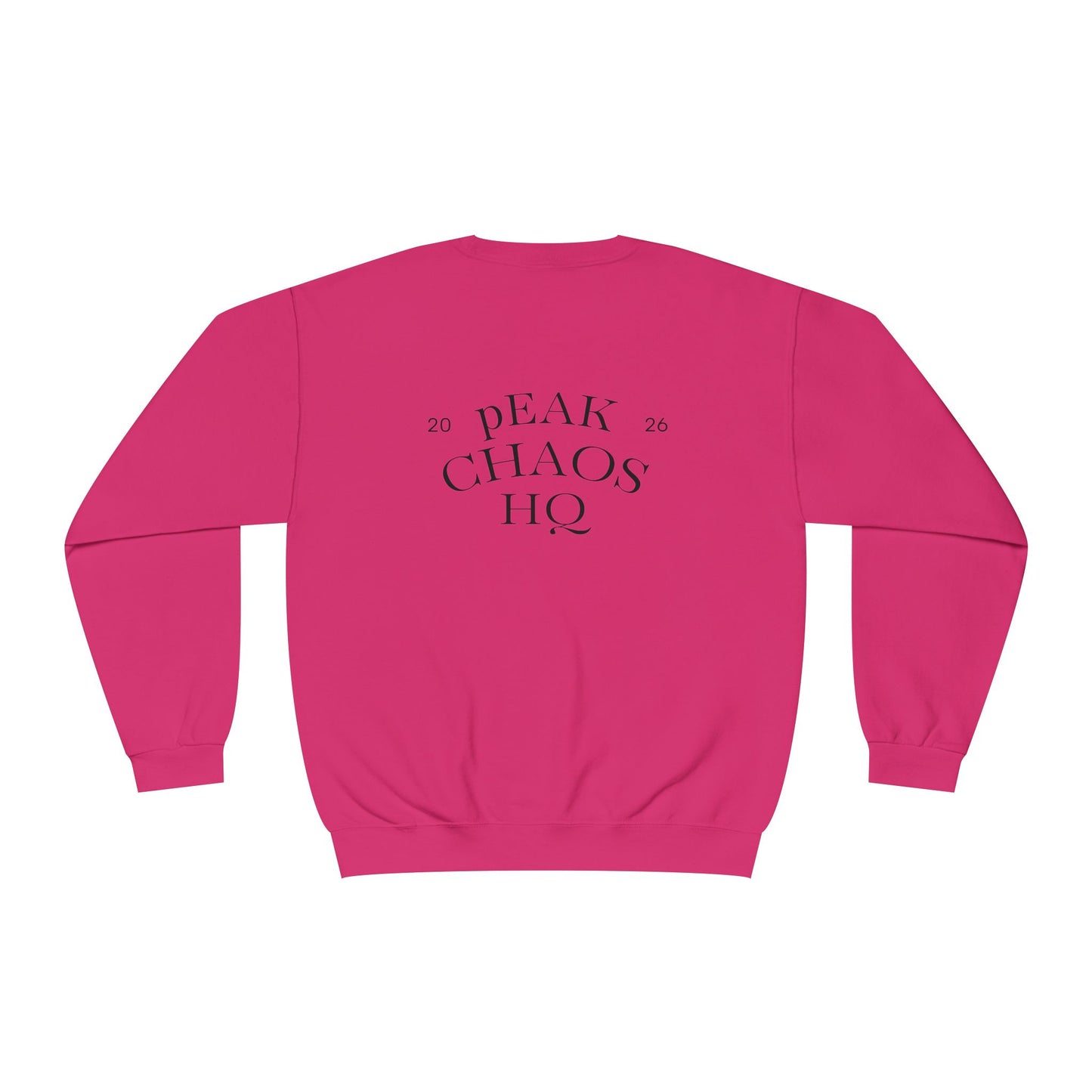Peak Chaos Crewneck Sweatshirt — 'Peak Chaos Meets Clothing' Graphic