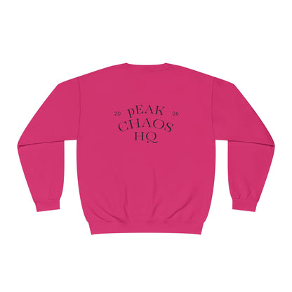 Peak Chaos Crewneck Sweatshirt — 'Peak Chaos Meets Clothing' Graphic