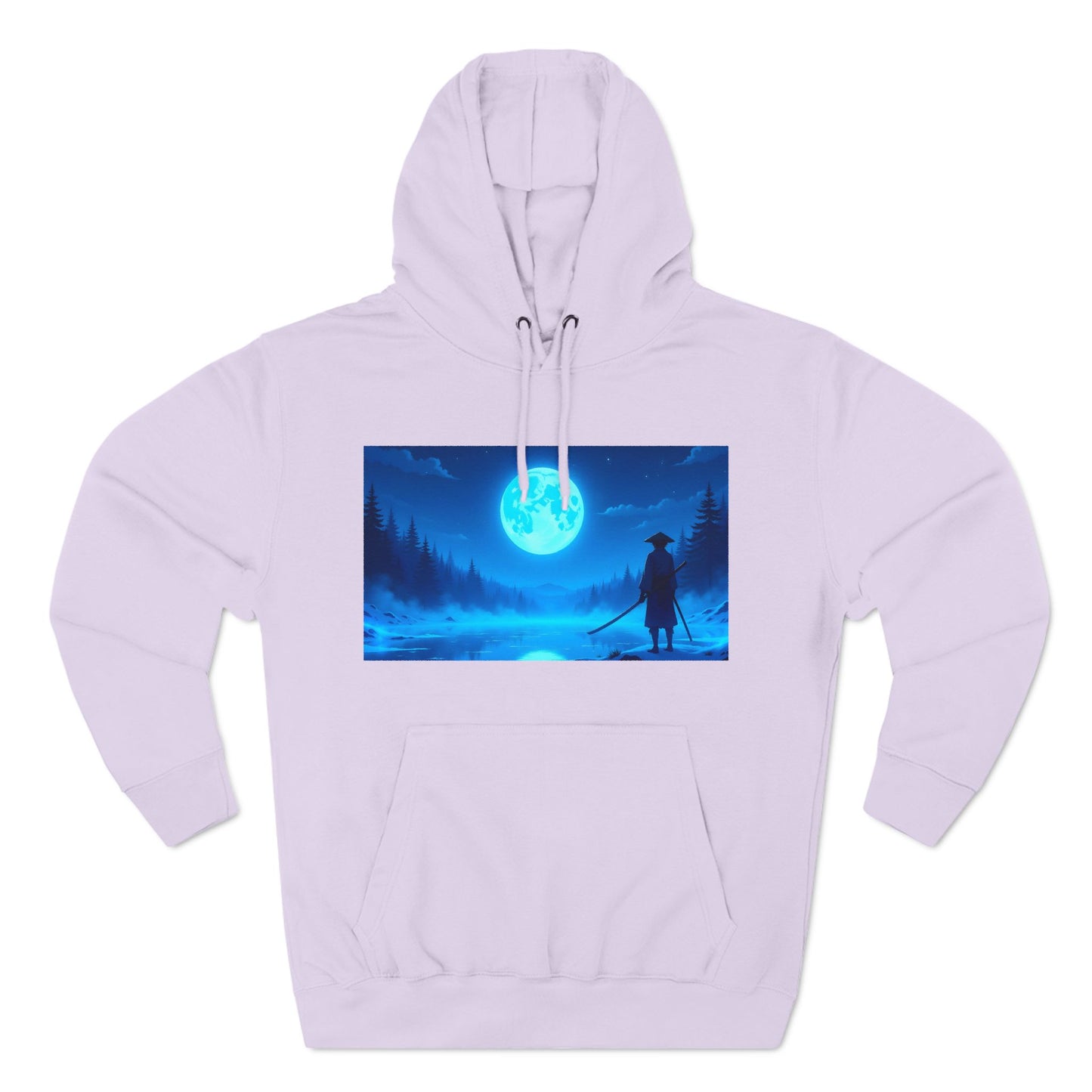 PeakChaosHQ - Moonlit Samurai Silhouette Fleece Hoodie