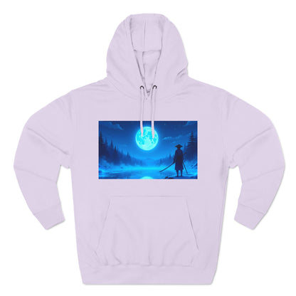 PeakChaosHQ - Moonlit Samurai Silhouette Fleece Hoodie