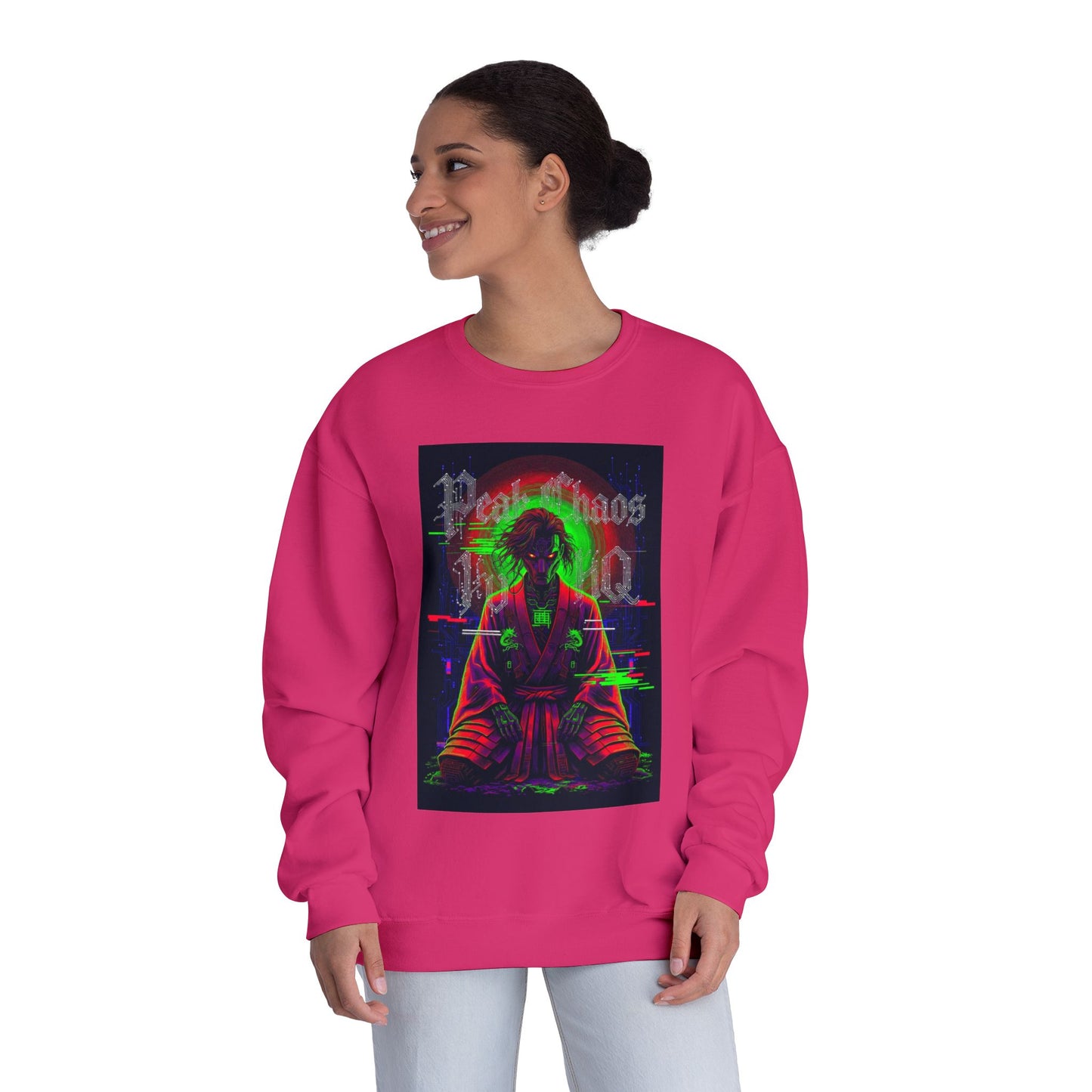Peak Chaos Crewneck Sweatshirt — 'Peak Chaos Meets Clothing' Graphic
