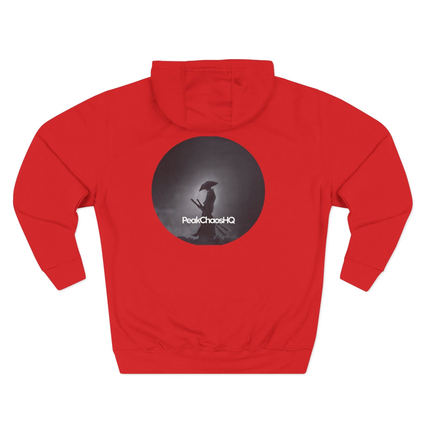 PeakChaosHQ - Moonlit Samurai Silhouette Fleece Hoodie