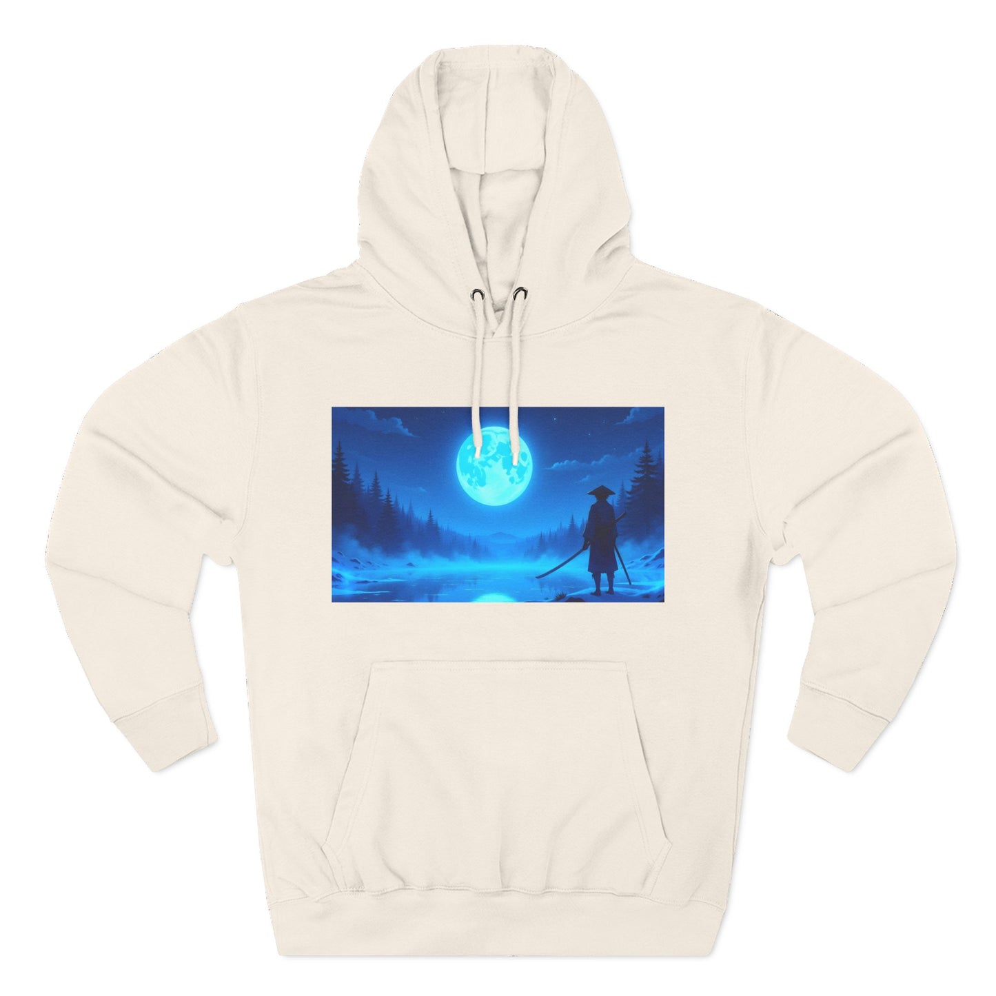 PeakChaosHQ - Moonlit Samurai Silhouette Fleece Hoodie