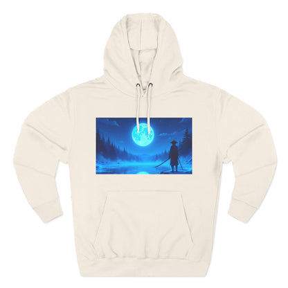 PeakChaosHQ - Moonlit Samurai Silhouette Fleece Hoodie