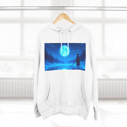 PeakChaosHQ - Moonlit Samurai Silhouette Fleece Hoodie