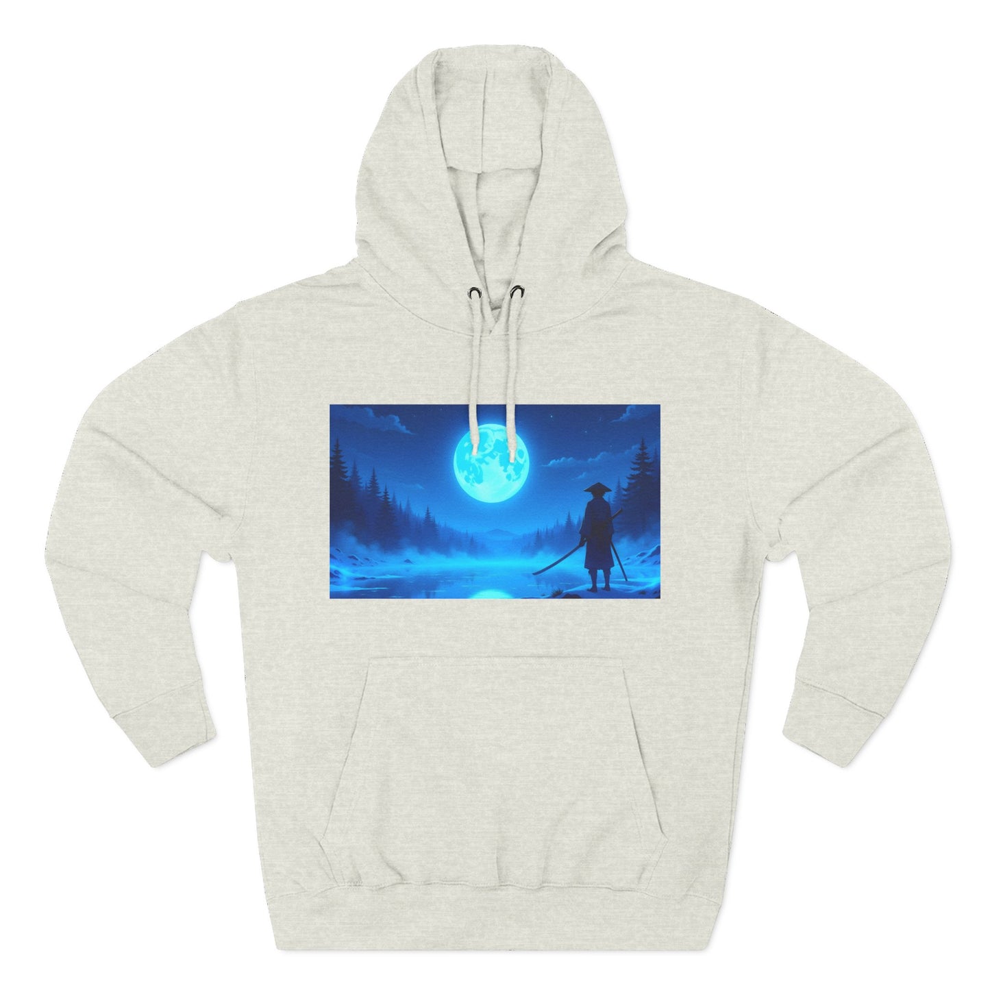 PeakChaosHQ - Moonlit Samurai Silhouette Fleece Hoodie