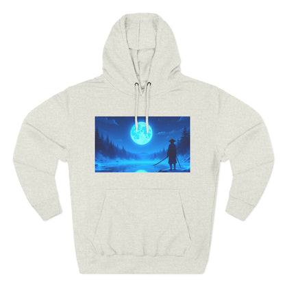 PeakChaosHQ - Moonlit Samurai Silhouette Fleece Hoodie