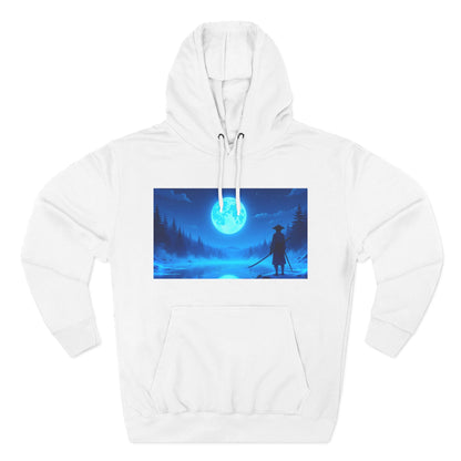 PeakChaosHQ - Moonlit Samurai Silhouette Fleece Hoodie