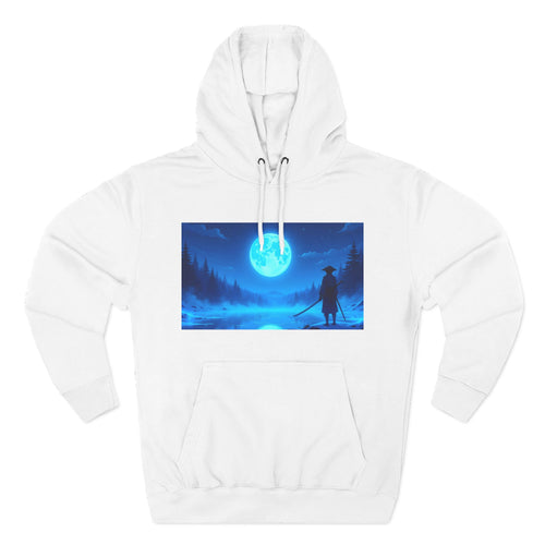 PeakChaosHQ - Moonlit Samurai Silhouette Fleece Hoodie