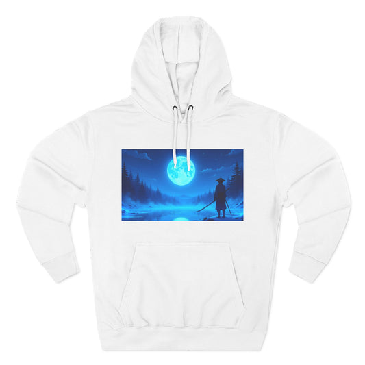 PeakChaosHQ - Moonlit Samurai Silhouette Fleece Hoodie
