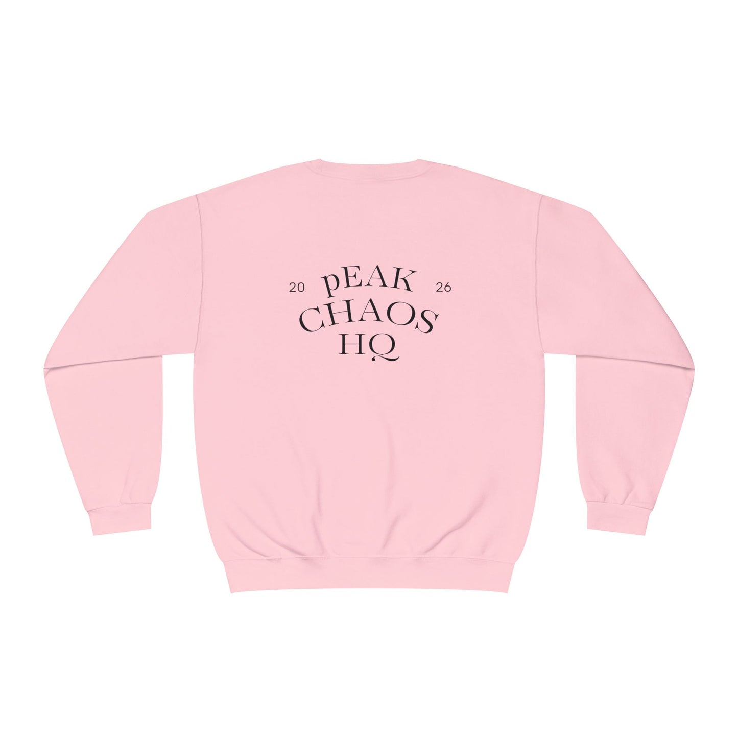 Peak Chaos Crewneck Sweatshirt — 'Peak Chaos Meets Clothing' Graphic
